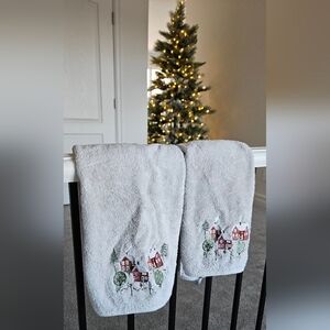 Embroidered Holiday Hand Towels